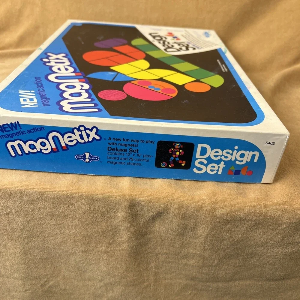 1985 Magnetic Action Deluxe Design Set colorful shapes Magnetic Collage 98 Piece